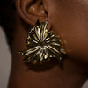 Wholesale Women's Titanium Steel Leaf Shaped Electroplated Earrings