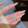Wholesale Women's Titanium Steel Letter Geometric Light Luxury Inlaid Zircon Necklace With Cross Chain