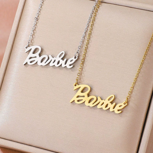 Wholesale Women's Titanium Steel Letter Hip Hop Necklace With Electroplating
