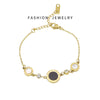 Wholesale Women's Titanium Steel Light Luxury Bracelet With Diamond Treatment Letters Numbers Text Pattern And Roman Disc Design