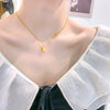 Wholesale Women's Titanium Steel Light Luxury Geometric Gold Brick Necklace With Electroplating