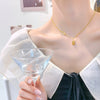 Wholesale Women's Titanium Steel Light Luxury Geometric Gold Brick Necklace With Electroplating