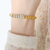 Wholesale Women's 316L Stainless Steel Light Luxury Geometric Rhinestone Beaded Inlaid Goldplated Electroplated Bracelet
