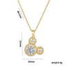 Wholesale Women's Titanium Steel Light Luxury Geometry Hollow Necklace With Gold Inlaid And Mickey Design