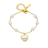 Wholesale Women's Titanium Steel Love Bow Four Leaf Clover Scallop Heart Pattern Electroplated Bracelet