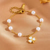 Wholesale Women's Titanium Steel Love Bow Four Leaf Clover Scallop Heart Pattern Electroplated Bracelet