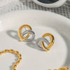 Wholesale Women's Titanium Steel Love Earrings With Geometric Pattern And Electroplating Treatment