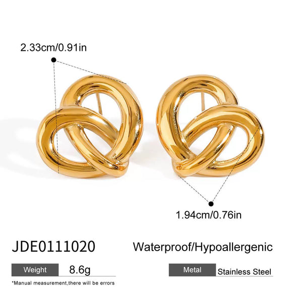 Wholesale Women's Titanium Steel Love Earrings With Geometric Pattern And Electroplating Treatment