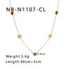Wholesale Women's Titanium Steel Love Heartshaped Necklace Set With Color Diamond Simple Light Luxury 18K Gold Colorfree Ochain Electroplated With 18K Vacuum Plating In Furnace