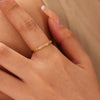 Wholesale Women's Titanium Steel Micro Diamond Ring With 18K Gold Plated Electroplating In Geometric Style