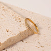 Wholesale Women's Titanium Steel Micro Diamond Ring With 18K Gold Plated Electroplating In Geometric Style