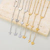Wholesale Women's Titanium Steel Necklace With Cross Love Butterfly Heart Animal Zodiac Patterns Electroplated