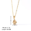 Wholesale Women's Titanium Steel Necklace With Cute Kitten Meat Palm Pendant Geometric Minimalist Style Electroplated O Chain