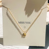 Wholesale Women's Titanium Steel Necklace With Double Sided Golden Ball Chain And Geometric Pendant Vacuum Plated With Real Gold In Furnace