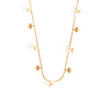 Wholesale Women's Titanium Steel Necklace With Fresh Flowers And Life Tree Design 18K Gold Plated