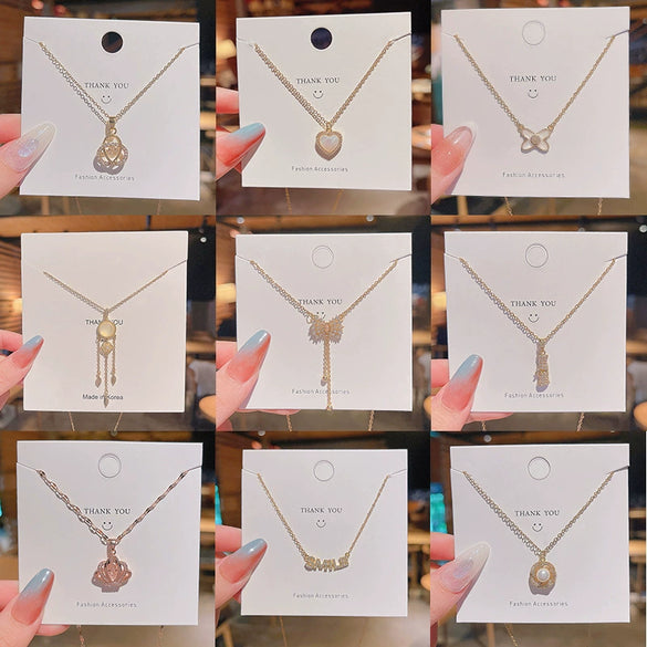 Wholesale Women's Titanium Steel Necklace With Geometric Design And Electroplating Light Luxury Style