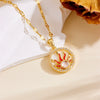 Wholesale Women's Titanium Steel Necklace With Heart Moon Star Pendant And Geometric Pattern Box Chain