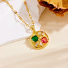 Wholesale Women's Titanium Steel Necklace With Heart Moon Star Pendant And Geometric Pattern Box Chain