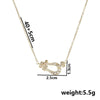 Wholesale Women's Titanium Steel Necklace With Horseshoe Buckle And Mixed Gemstone Inlay Geometric Style Electroplated