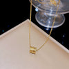 Wholesale Women's Titanium Steel Necklace With Zircon And Four Leaf Flower Pendant Set With Gems Cross Chain