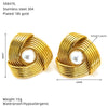 Wholesale Women's Titanium Steel Niche Style Leaves Pattern Imitation Pearl Set Earrings