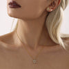 Wholesale Women's Titanium Steel Nonfading Light Luxury Geometric Snowflake Zircon Pendant Clavicle Necklace With Electroplating