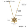 Wholesale Women's Titanium Steel Nonfading Light Luxury Natural Geometric Snowflake Zircon Pendant Clavicle Necklace With Electroplating Treatment