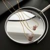 Wholesale Women's Titanium Steel Nonfading Necklace With Natural Pearl Pendant And Geometric Design Water Wave Chain
