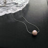 Wholesale Women's Titanium Steel Nonfading Necklace With Natural Pearl Pendant And Geometric Design Water Wave Chain