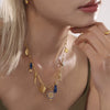 Wholesale Women's Titanium Steel Ochain Round Zircon Necklace With Small Fish Eyes And Multi Accessories Gold Plated Geometric Styling Fashion Exaggerated Clavicle Chain