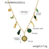 Wholesale Women's Titanium Steel Ochain Round Zircon Necklace With Small Fish Eyes And Multi Accessories Gold Plated Geometric Styling Fashion Exaggerated Clavicle Chain