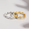 Wholesale Women's Titanium Steel Olive Branch Shape Geometric Style Ring With Electroplating