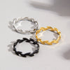 Wholesale Women's Titanium Steel Olive Branch Shape Geometric Style Ring With Electroplating