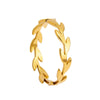 Wholesale Women's Titanium Steel Olive Branch Shape Geometric Style Ring With Electroplating