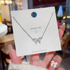 Wholesale Women's Titanium Steel Opal Bow Inlaid Zircon Clavicle Chain Fashion Accessory