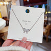 Wholesale Women's Titanium Steel Opal Bow Inlaid Zircon Clavicle Chain Fashion Accessory
