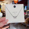 Wholesale Women's Titanium Steel Opal Bow Inlaid Zircon Clavicle Chain Fashion Accessory