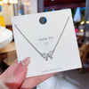 Wholesale Women's Titanium Steel Opal Bow Inlaid Zircon Clavicle Chain Fashion Accessory