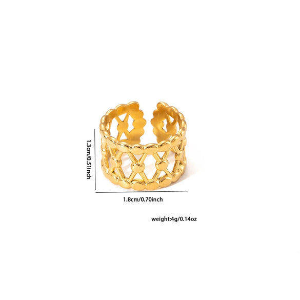 Wholesale Women's Titanium Steel Open Ring With Geometric Design And Electroplating Simple And Personalized