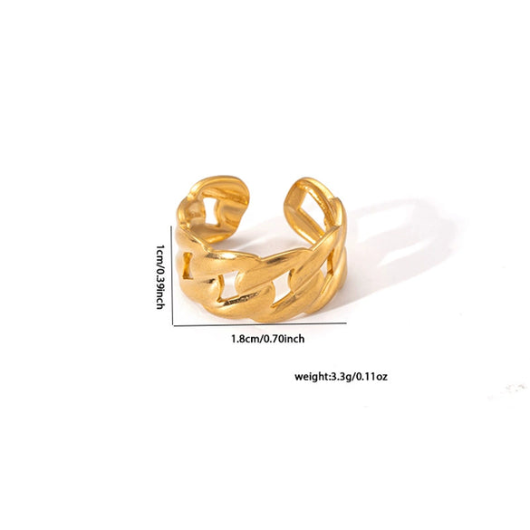 Wholesale Women's Titanium Steel Open Ring With Geometric Design And Electroplating Simple And Personalized