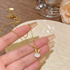 Wholesale Women's Titanium Steel Oshaped Chain Necklace With Copper Zirconinlaid Animal Rabbit Pendant Featuring Color Retention Enhancement