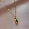 Wholesale Women's Titanium Steel Peanut Pendant Necklace With Crystal And Geometric Joker Plant Elements And Zirconia Treatment