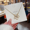 Wholesale Women's Titanium Steel Pendant Necklace With Flower Pattern And Zircon Design Ochain Style