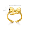 Wholesale Women's Titanium Steel Plated Gold Bow Ring Electroplated Simple Style