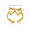 Wholesale Women's Titanium Steel Plated Gold Bow Ring Electroplated Simple Style