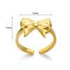 Wholesale Women's Titanium Steel Plated Gold Bow Ring Electroplated Simple Style