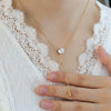 Wholesale Women's Titanium Steel Real Gold Plated Water Drop Tassel Necklace With Flash O Chain