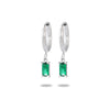Wholesale Women's Titanium Steel Rectangular Colorful Zircon Earrings With Electroplating Simple Elegant And Trendy Design