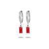 Wholesale Women's Titanium Steel Rectangular Colorful Zircon Earrings With Electroplating Simple Elegant And Trendy Design