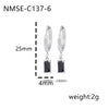 Wholesale Women's Titanium Steel Rectangular Colorful Zircon Earrings With Electroplating Simple Elegant And Trendy Design